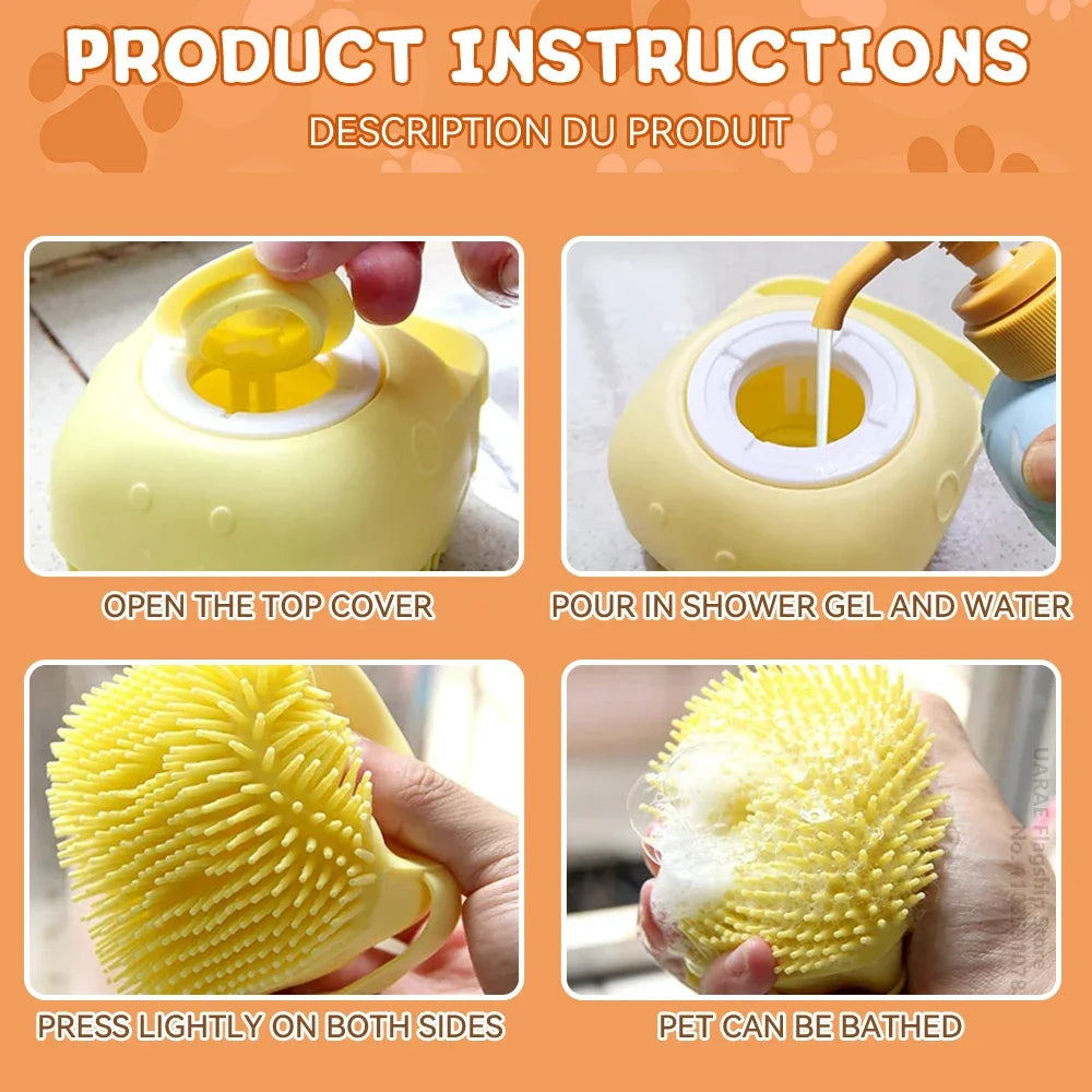 BubbleLather™ Silicone Shampoo Massage Bath Brush
