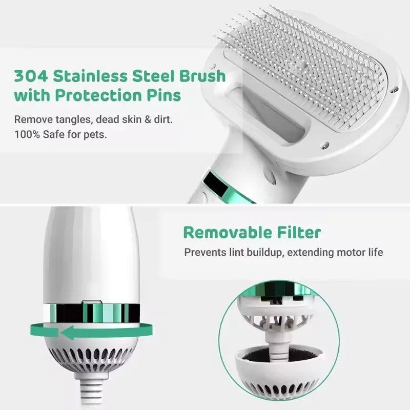 AirGroomer™ 2-in-1 Ultra-Quiet Dryer & Slicker Brush
