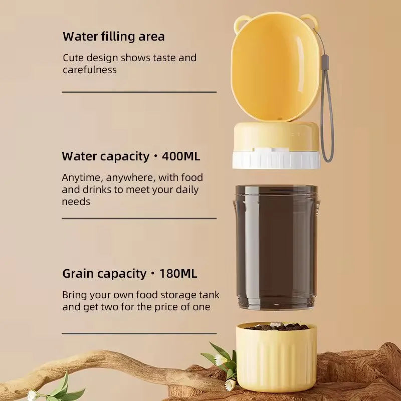 HydraFeed™ Dual 2-in-1 Travel Bottle & Food Container